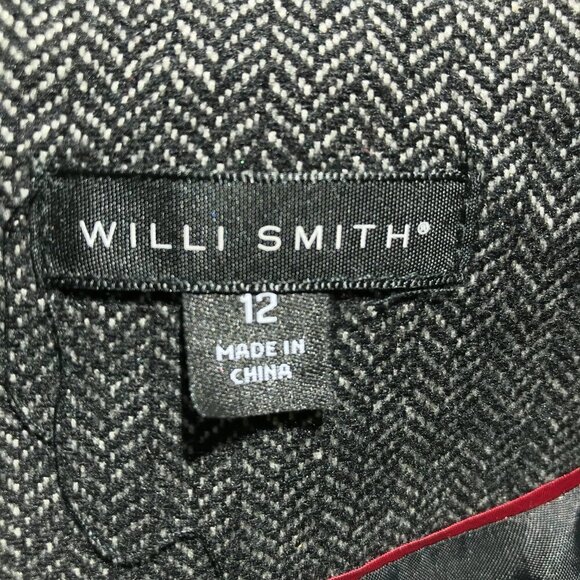 NWOT Willi Smith Women's Wool Blend Coat in Black Tweed Sz 12 Never Worn Pockets - Picture 4 of 5